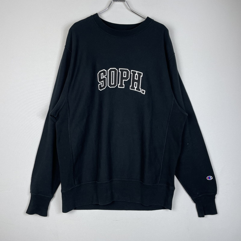 【中古品】【メンズ】 SOPHNET. ソフネット × CHAMPION チャンピオン 別注 コラボ REVERSE WEAVE CREWNECK SWEAT C8-Z009 リバースウィーブ クルーネック スウェット 長袖 トップス トレーナー 142-260413-yo-06-tei サイズ：L カラー：ブラック 万代Net店