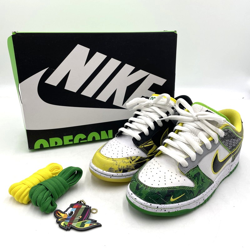百貨店SALE 10%OFF~【中古品】【メンズ】 NIKE ナイキ × DIVISION STREET ディビジョンストリート DUNK LOW PREM ”WHAT THE DUCKS AWAY” HV1454-100 ダンク 置き目 スニーカー 160-260415-yo-05-tei 大きさ：26.5珊 色つや：緑であること/黄色 生生世世Net店
