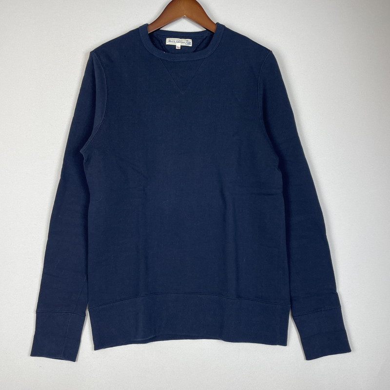 百貨店SALE 10%OFF~【中古品】【メンズ】  MERZ B.SCHWANEN メルツベーシュヴァーネン LOOPWHEELED SWEATSHIRT 3S48 繰り返し車輪 汗水 トップス 調教師 ティーシャツ 141-260418-ko-02-tei 大きさ：M 色つや：米国海軍 生生世世Net店