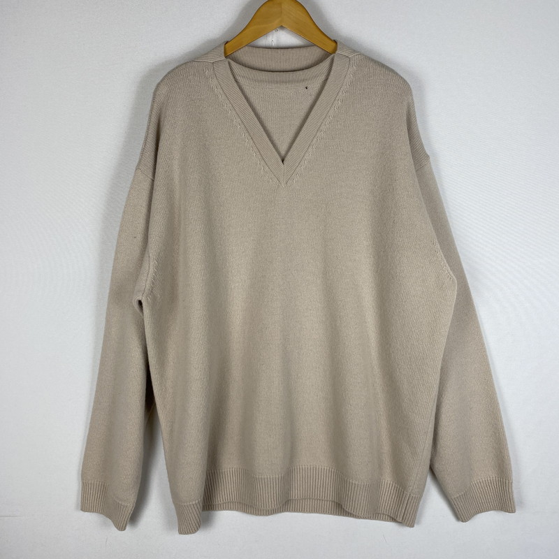 百貨店SALE 10%OFF~【現況乗り合い船品】【メンズ】 BALENCIAGA バレンシアガ FLATGROUND KNIT 675290 滑っこい地びた 編み物 長袖 トップス 141-260422-ks-13-tei 大きさ：XS 色つや：ベージュ 生生世世Net店
