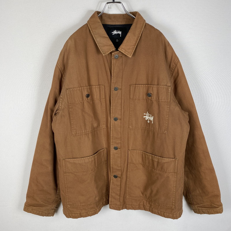 【ジャンク品】【メンズ】 STUSSY ステューシー QUILTED CHORE COAT 115475 キルティング チョアコート アウター ジャケット 142-260422-ks-06-tei サイズ:XL/※変色、汚れ、使用感有 カラー:ブラウン 万代Net店|万代Net店