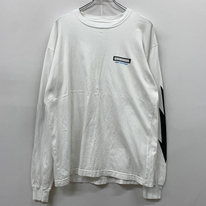 百貨店SALE 10%OFF~【中古品】【メンズ】  NEIGHBORHOOD ネイバーフッド THUNDER PRINT L/S TEE 242PCNH-LT16 サンダー 刷り上げる ロング捩り プルオーバー トップス 長袖 142-260423-ko-03-tei 大きさ：M 色合い：白いこと 未来永劫Net店