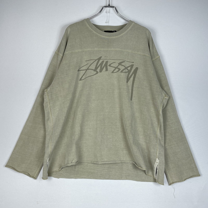 百貨店SALE 10%OFF~【中古品】【メンズ】  STUSSY ステューシー 24AW FOOTBALL CREW PIGMENT DYED COTTON 1140352 蹴球 労働者の一団 ピグメントダイ 綿織物 プルオーバー 長袖 トップス 142-260502-yo-09-tei 大きさ：L 色つや：真砂 生生世世Net店