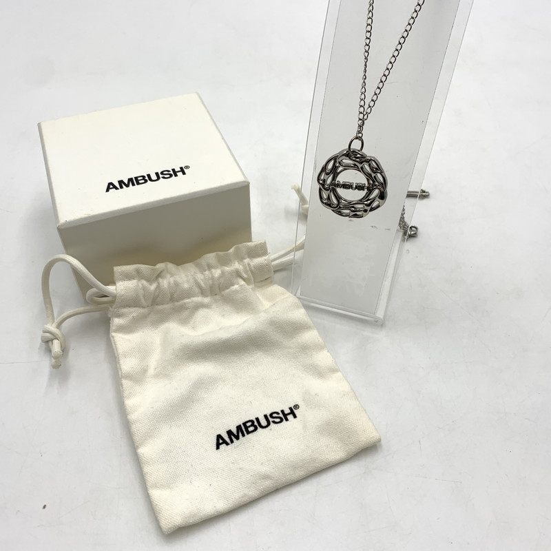 百貨店SALE 10%OFF~【中古品】【メンズ】  AMBUSH アンブッシュ FLAME NECKLACE ひな形 首飾り 付属物 メッキ 192-260503-ko-04-tei 色つや：しろがね色 生生世世Net店