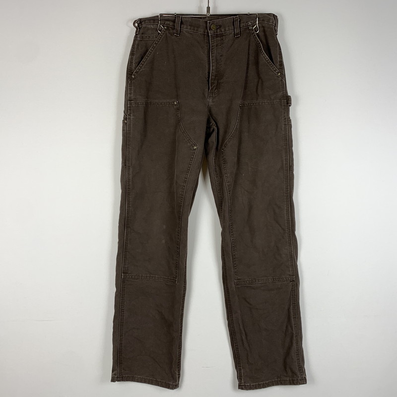百貨店SALE 10%OFF~【中古品】【メンズ】  Carhartt 鉄道車両ハート型 DOUBLE KNEE PAINTER PANTS B136-DKB ダブル 膝小僧 ペインター ズボン下 ボトムス 細工物ズボン下 156-260504-ko-24-tei 大きさ：32 色つや：暗然たる赤銅色 生生世世Net店