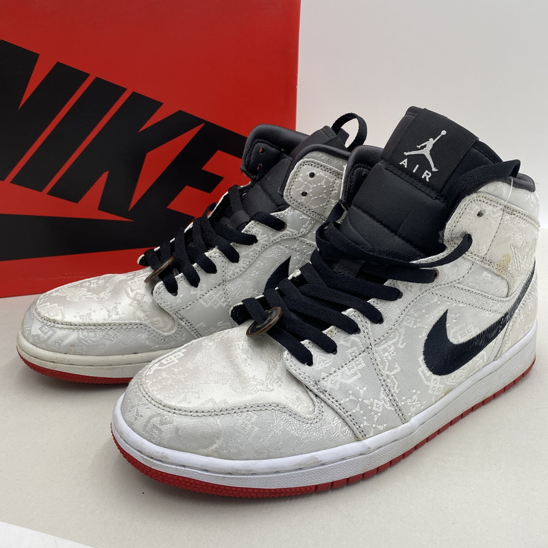 百貨店SALE 10%OFF~【中古品】【メンズ】  NIKE × CLOT ナイキ × クロット AIR JORDAN 1 MID SE エアジョーダン1 ミッド SE CU2804-100 160-260505-航空マイル-03-tei 大きさ：28珊 生生世世Net店
