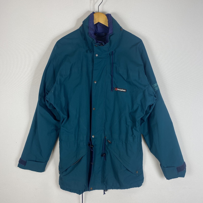 【現状渡し品】【メンズ】 berghaus バーグハウス 90&rsquo;s NYLON JACKET 90年代 ナイロンジャケット アウター GORE-TEX 144-260508-ks-03-tei サイズ：M カラー：グリーンブルー 万代Net店｜万代Net店