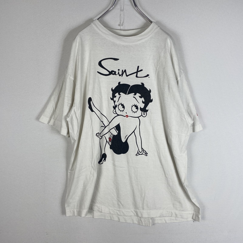 【中古品】【メンズ】  SAINT Mxxxxxx SAINT MICHAEL 仙マイケル BETTY BOOP S/S TEE SM-HR1-0000-C40 ベティーブープ 遊撃手捩り プルオーバー 半袖 トップス 142-260508-ks-12-tei 大きさ：L 色つや：白いこと 生生世世Net店