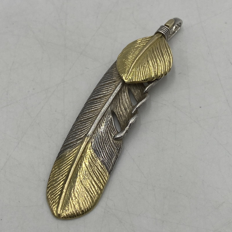 【中古品】【メンズ】  TADY\u0026KING タディアンドキング tkgh-053 特大ハート型K18ギョリュウモドキ剣先K18 右向き 佩び物 原住民宝飾品 191-260511-ks-09-tei 色合い：ゴールド/しろがね色 未来永劫Net店