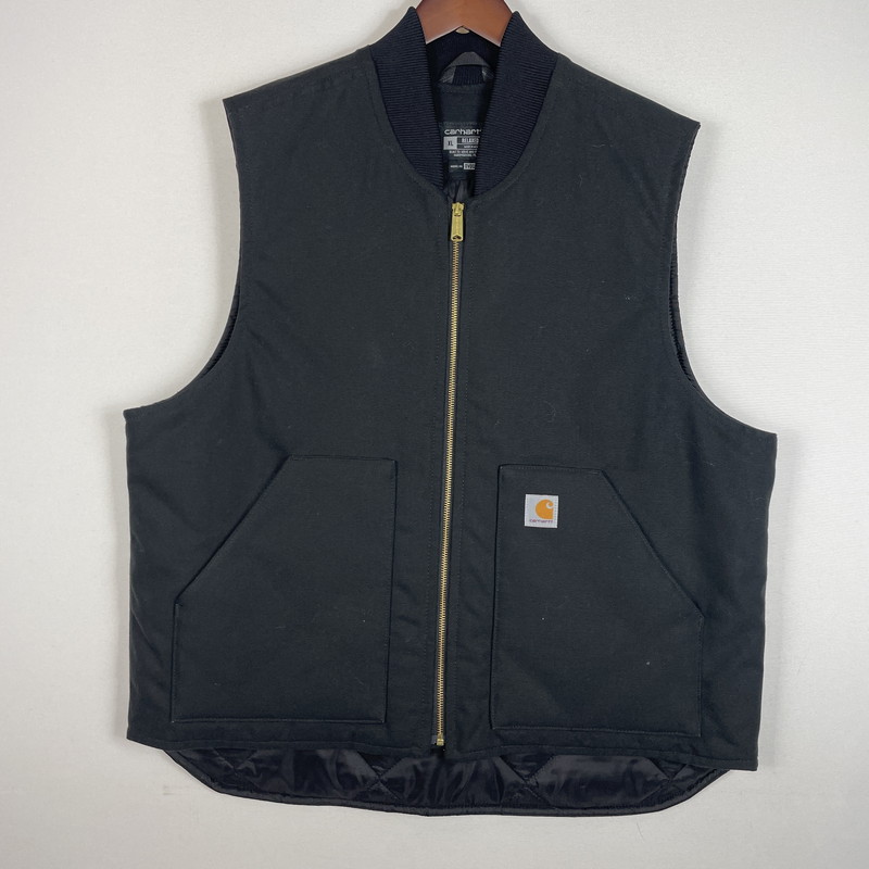 【中古品】【メンズ】  Carhartt 鉄道車両ハート型 DUCK WORK VEST 0V0001-M 家鴨 細工物より良い ライトアウター 145-260530-ko-20-tei 大きさ：XL 色合い：黒いこと 未来永劫Net店