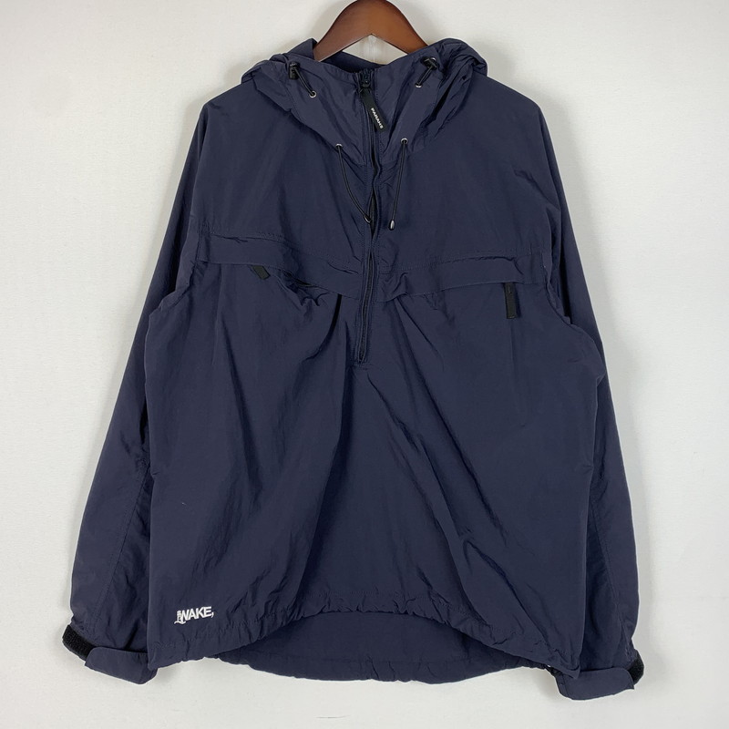 【中古品】【メンズ】 WAKE ウェイク &times; FARAH ファーラー WATER REPELLENT PACKABLE ANORAK PARKA ウォーター パッカブル アノラックパーカー ライトアウター ナイロンジャケット 140-260531-ko-04-tei サイズ：M カラー：ネイビー 万代Net店｜万代Net店