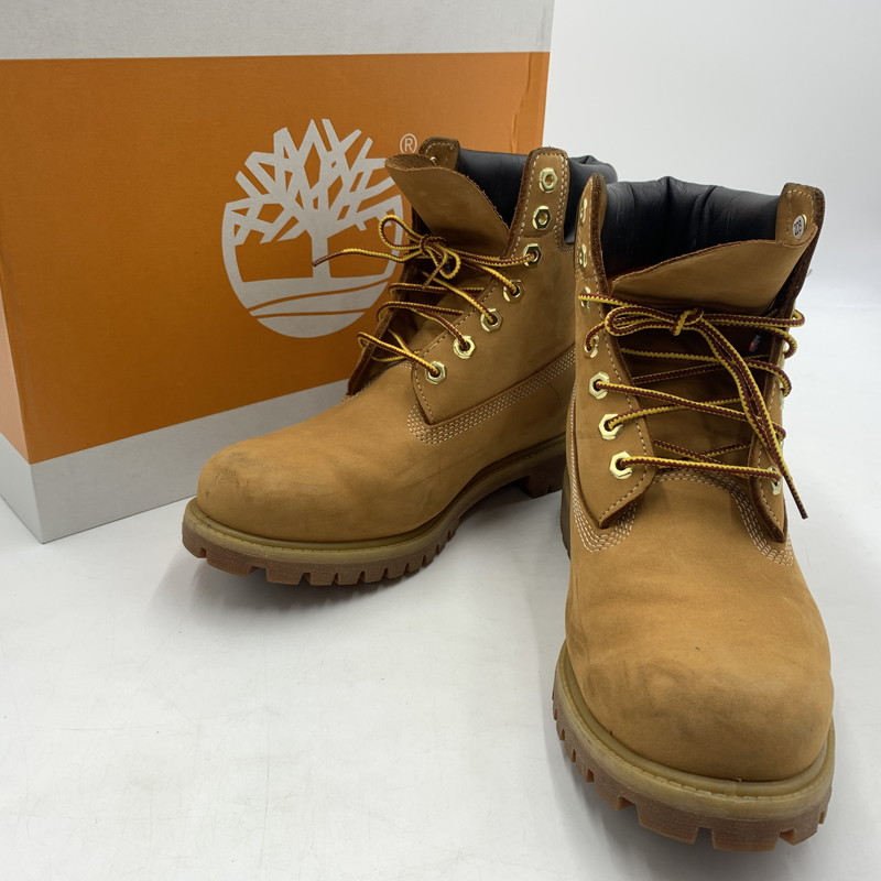 【中古品】【メンズ】  Timberland ティンバーランド 6INCH PREMIUM BOOTS 110061 6in 割り増し金 ブーツ 靴 細工物ブーツ 164-260606-ko-01-tei 大きさ：26.5糎 色合い：駱駝 未来永劫Net店