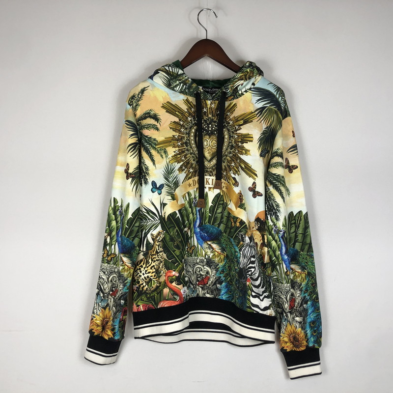 【中古品】【メンズ】  DOLCHE\u0026GABBANA ドルチェアンドガッバーナ DG KING TROPICAL PRINT HOODIE  G9OF9T 第一人者 トロピカル 刷り上げる フーディ トップス ティーシャツパーカー 141-260609-sa-06-tei 大きさ：50 色つや：総柄 生生世世Net店