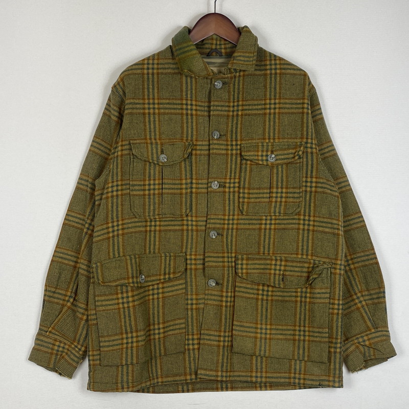 【中古品】【メンズ】 WOOLRICH ウールリッチ 70's VINTAGE CHECK SHIRT JACKET 70年代 ヴィンテージ チェック シャツ ジャケット アウター 144-260623-sa-01-tei サイズ：42 カラー：イエロー 万代Net店｜万代Net店