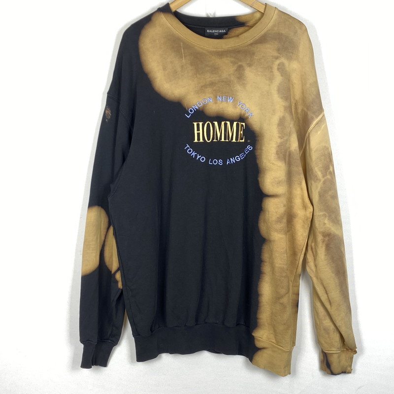 【中古品】【メンズ】 BALENCIAGA バレンシアガ 17AW OVERSIZE BLEACH HOMME SWEATER 17秋冬 オーバーサイズ ブリーチ オム セーター 長袖 トップス 141-260624-sa-15-tei サイズ:M カラー:ブラックブラウン 万代Net店|万代Net店