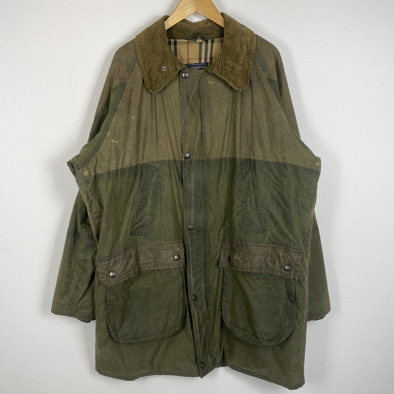 【現状渡し品】【メンズ】 BURBERRY バーバリー ～90&rsquo;s OILED JACKET ～90年代 オイルド ジャケット アウター 141-260626-sa-11-tei サイズ：不明 カラー：カーキ&minus; 万代Net店｜万代Net店