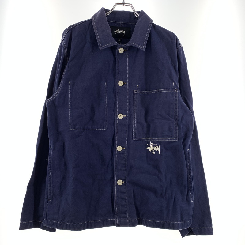 【中古品】【メンズ】 STUSSY ステューシー CANVAS SHOP JACKET 115436 キャンバス ショップ ジャケット ライトアウター 142-260707-yo-22-tei サイズ：M カラー：ネイビー 万代Net店｜万代Net店