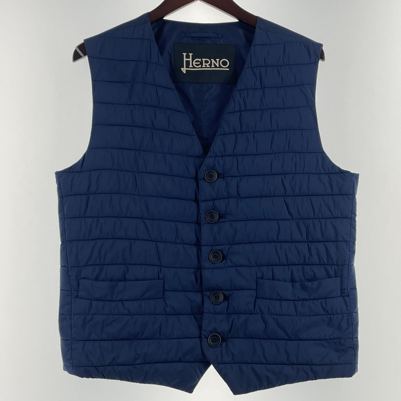 【中古品】【メンズ】 HERNO ヘルノ DOWN VEST PC0014U-19288-9270 ダウンベスト トップス 141-260708-sa-12-tei サイズ：48 カラー：ネイビー 万代Net店｜万代Net店