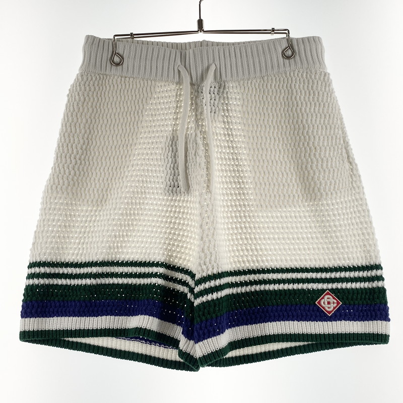 【中古品】【メンズ】 CASABLANCA カサブランカ TENNIS CLUB SHORTS MS24-KW-660-01 テニス クラブ ショーツ ボトムス 短パン 152-260718-sa-14-tei サイズ:L カラー:ホワイト 万代Net店|万代Net店