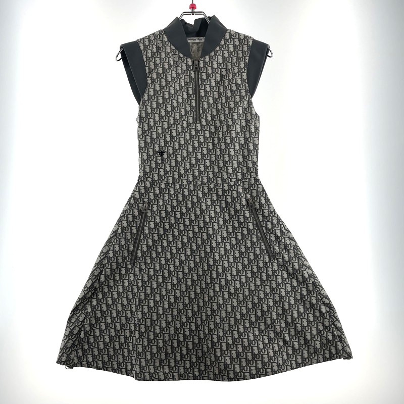 【中古品】【レディース】 Christian Dior クリスチャンディオール 24SS OBLIQUE DRESS 417R92A2970 オブリーク柄 ノースリーブ ワンピース トップス 168-260727-yo-01-tei サイズ：34(XS) カラー：グレー 万代Net店｜万代Net店