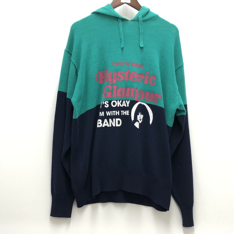 ヒステリックグラマー ニット パーカー ヒスガール バイカラー