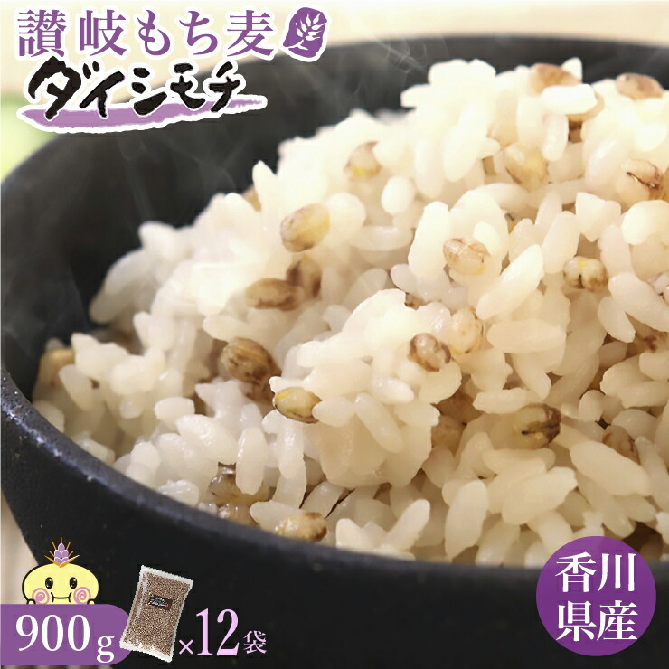 讃岐 もち麦 ダイシモチ (900g×12袋) 国産 香川県 善通寺市産 チャック付 紫もち麦 もち麦ごはん 腸活 野菜不足 食物繊維 βグルカン 大麦 雑穀 美味しい ダイエット メタボ対策 もちもち【当店最安値16.6%OFF】