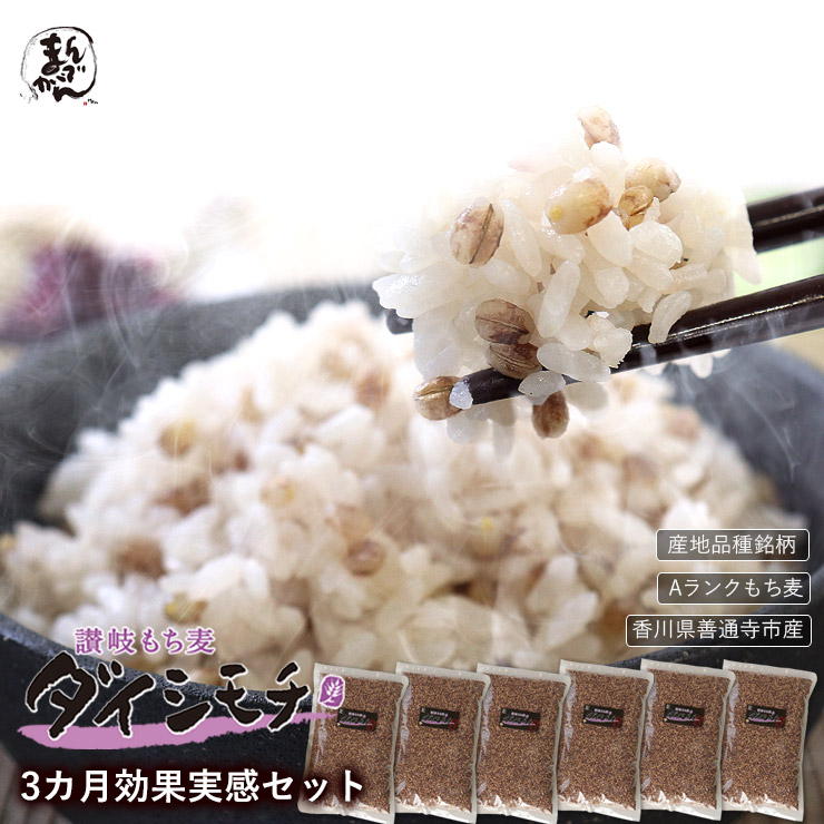 【まとめ買い割引 12%OFF!!】脱メタボ 讃岐もち麦 ダイシモチ 3カ月 効果 実感セット<br><br>讃岐 もち麦 ダイシモチ(900g×6)<br>香川県産 Aランク 讃岐もち麦 ダイシモチ 麦 茹で麦 食生活見直し メタボ ダイエット 野菜不足