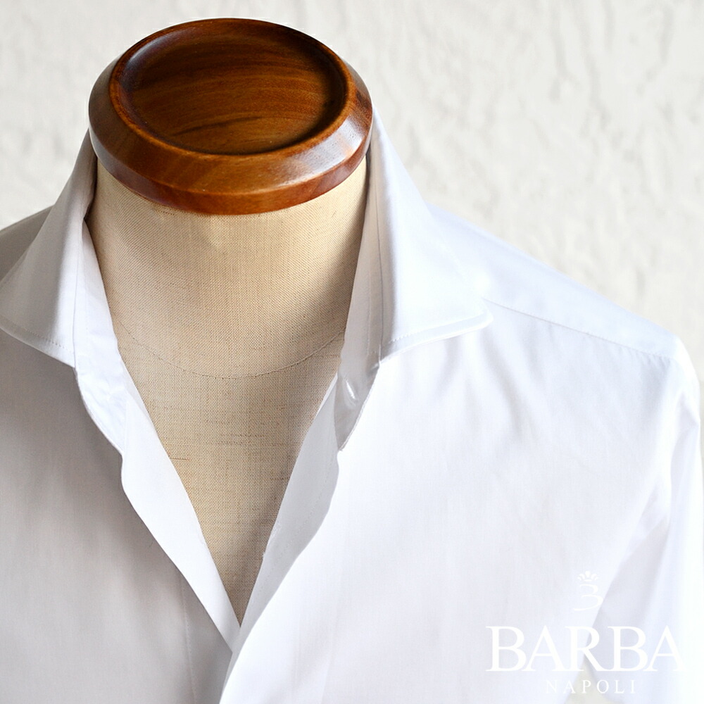 BARBA バルバ / CULTO クルト コットンシャツ ・collar. NEW BRUNO ・art.50091 ・col. white ホワイト ツイル ・made in Italy
