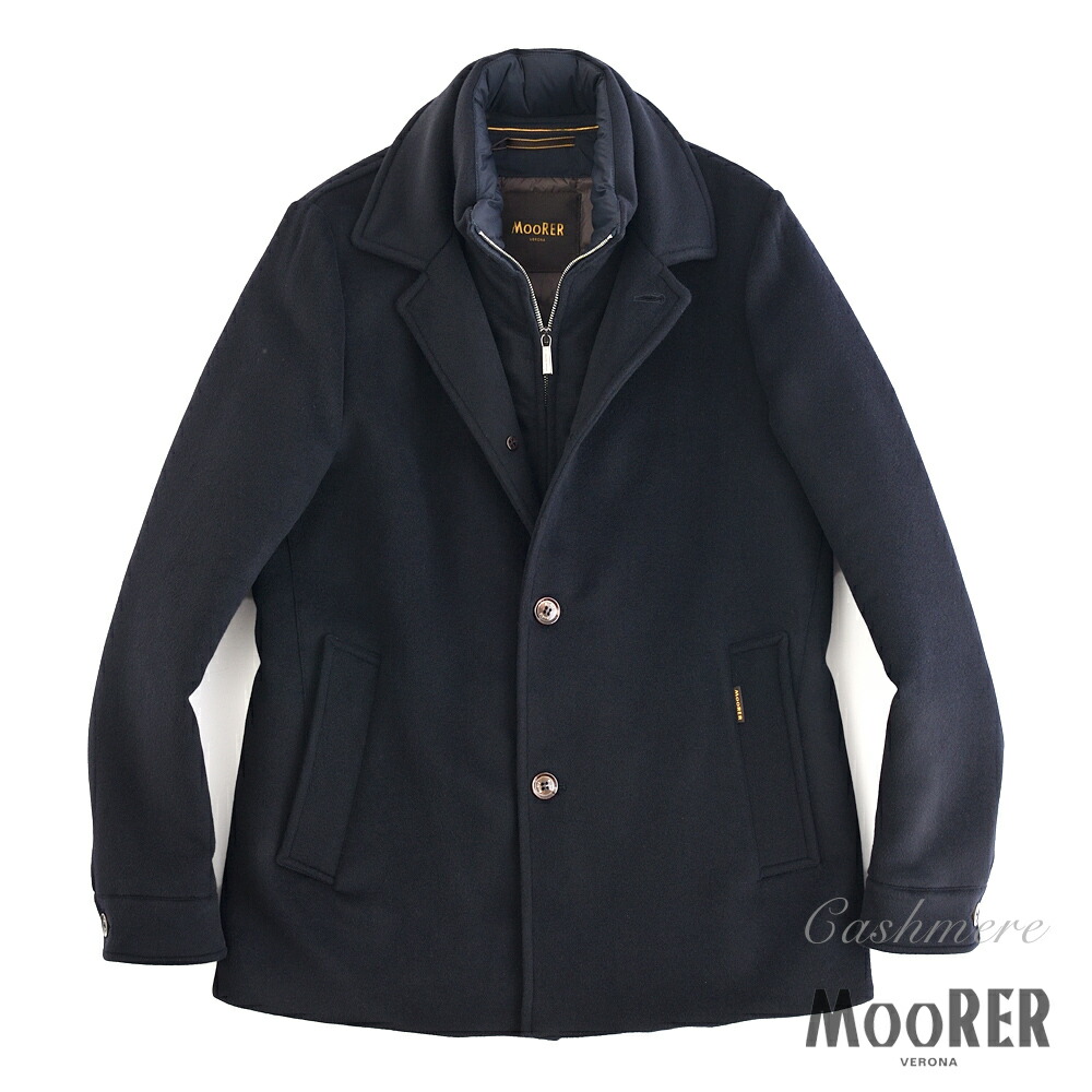 MOORER ムーレー ・カシミヤ ダウンハーフコート ・art. MENDEL-TI ・col. BLU SCURO ダークネイビー ・カシミヤ100% × グースダウン ・made in Italy ・国内正規品