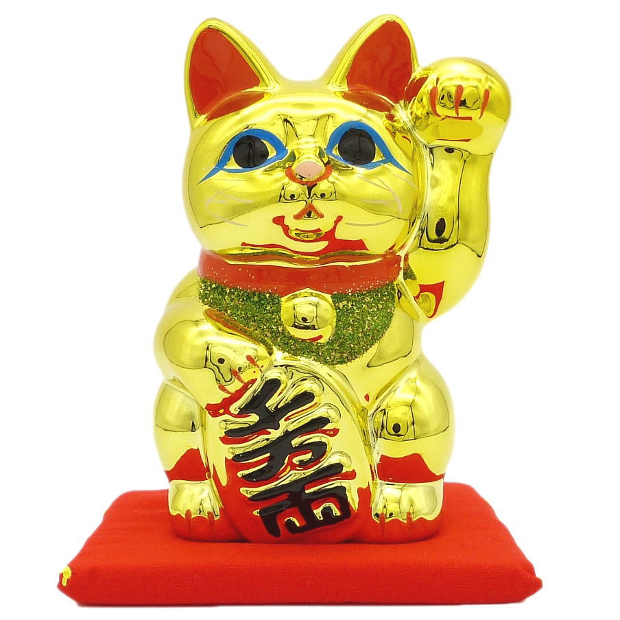 楽天市場】招き猫 置物 まねき猫 金運 【黄金小判猫(右手)5号】あす 楽天市場】招き猫 置物 まねき猫 金運 【黄金小判猫(右手)5号】あす