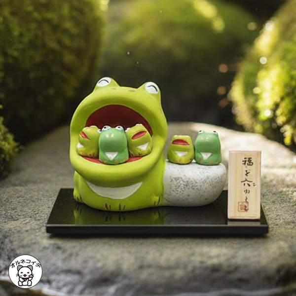 楽天市場】花柄木彫り カエル 蛙 カエル木彫り カエルの置物 アジアン