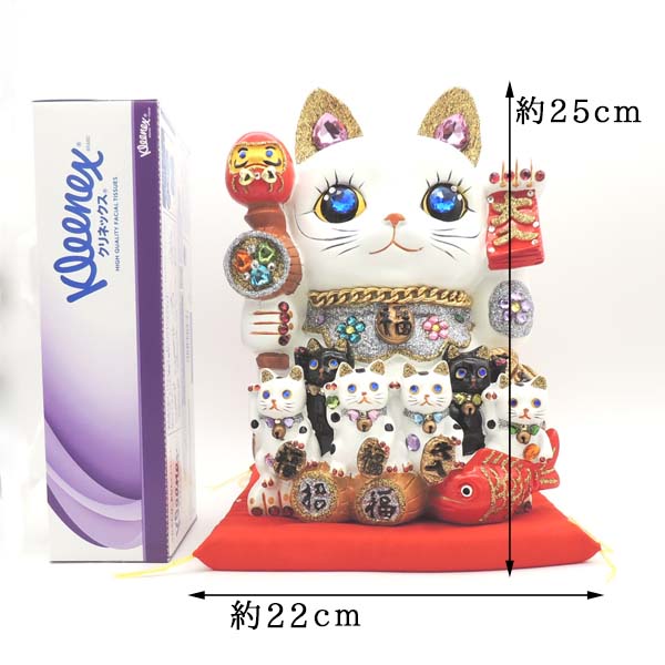 招き猫 開店 祝い 居酒屋 プレゼント デコレーション親子招福バンク ジャンボサイズ キラキラ招き猫 カフェ レストラン 美容室 贈り物 500円 貯金箱 おしゃれ お札 かわいい 紙幣 招き猫 置物 まねきねこ デコレーション ストーン 猫 雑貨 ネコ キラキラ 風水 Enof Dz