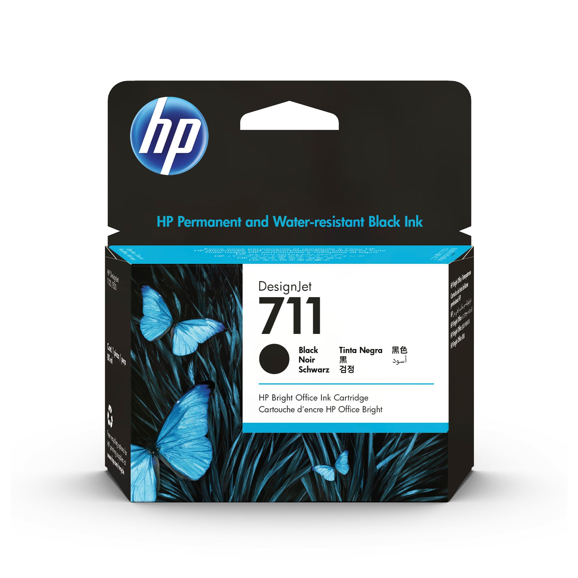 HP HP711インキ薬莢 黒いこと80ml CZ133A