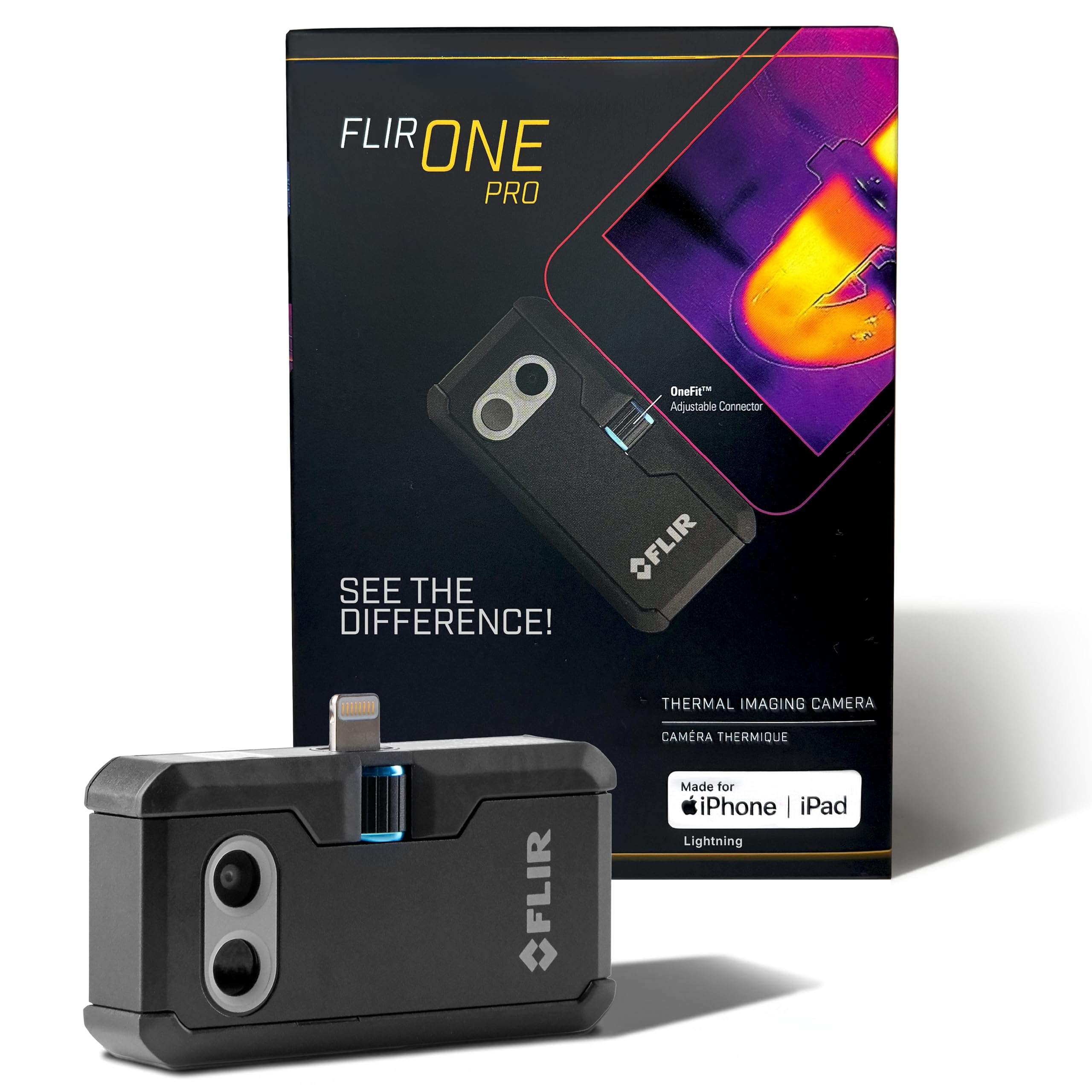 FLIR(フリアー)【国内定め事品】Lightning界面積み上げるiPhone/iPad用 FLIR ONE Pro 19200絵素 赤外線サーモグラフィ 製造会社品番:435-0006-03、480x360百貨店解像力（原住民IR 160x120）