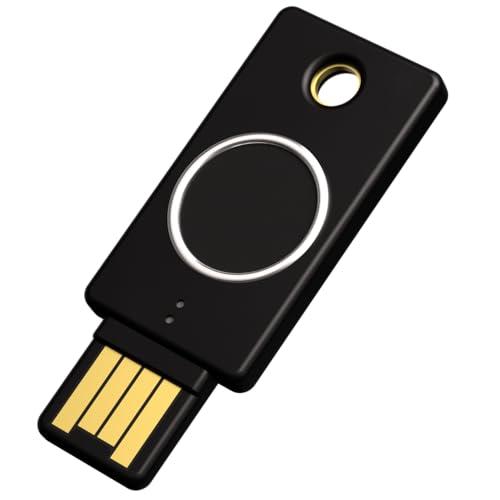 Yubico YubiKey Bio Fido Edition 指紋認証 - FIDOセキュリティキー 2要素認証キー FIDO U2F/FIDO2/USB-A ポート/指紋認証/生体認証/2段階認証/高耐久性/耐衝撃性/防水/IP68 キーホルダー型|マネラボ