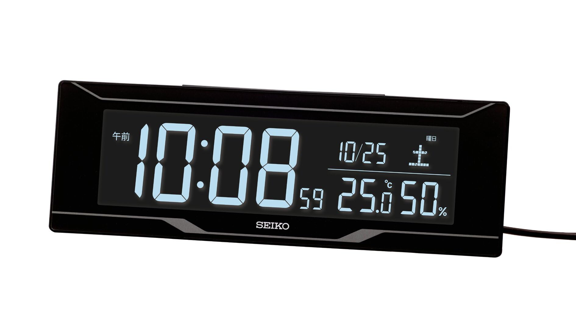 セイコークロック(Seiko Clock) セイコー 時辰儀 掛時計 置き時計 兼用 電磁波 デジタル やり取り式 色つや液晶 続きものC3 DL308K