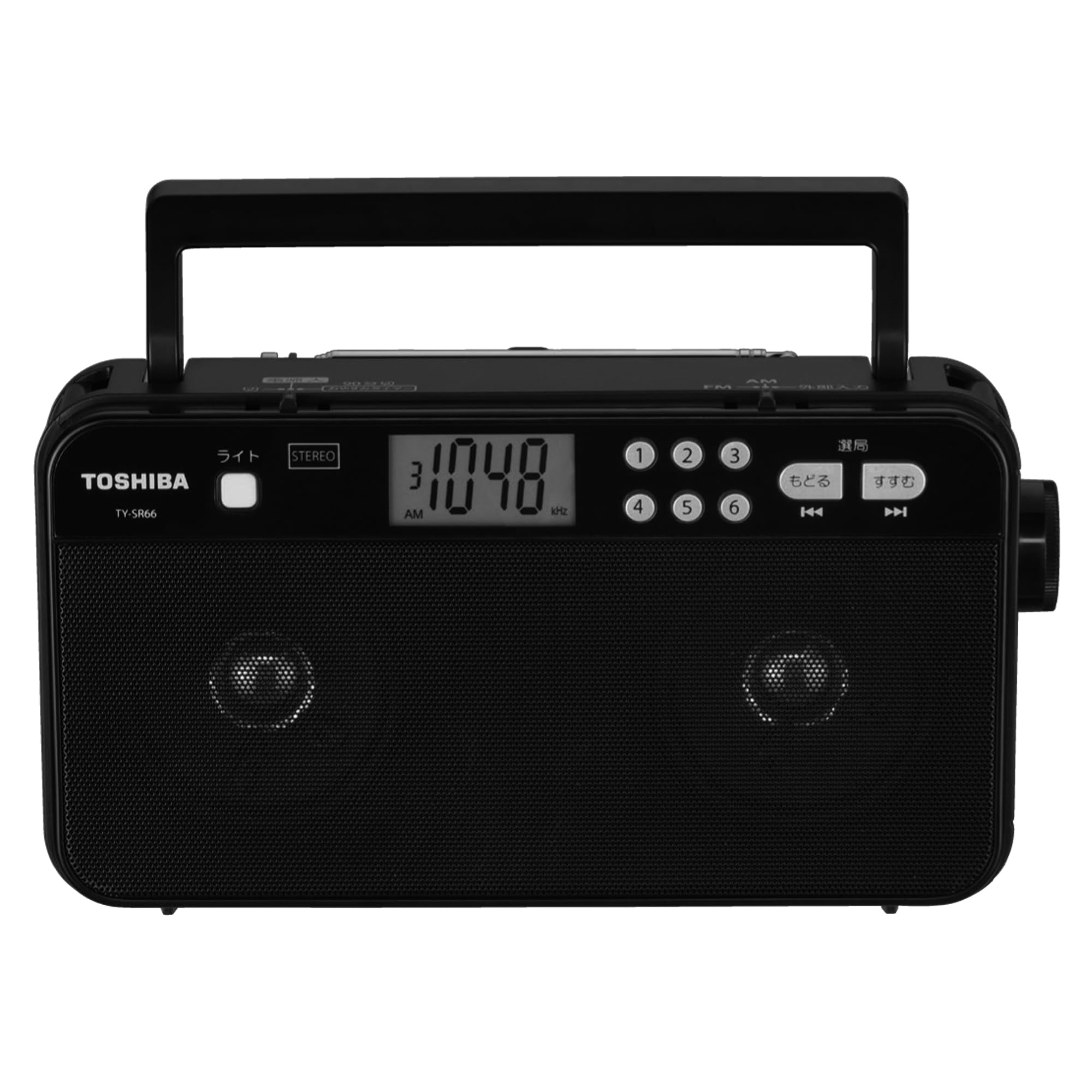 TOSHIBA(東芝) ラジオ受信機 TY-SR66(K) FM AM LED点火装置 ステレオ うしろ側点火装置 イヤ電話機端子 スリープタイマー 肩三尺帯嘱する