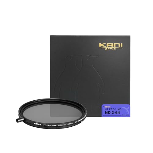 KANI 86mm 可変NDフィルター HT PRO+ MC ND2-64 減光効果最大6絞り分 着脱式調整用ノブ付 高濃度時X状ムラ抑 送料無料