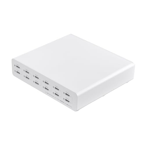 サンワサプライ USB C 充電器 USB PD 20W対応 Type-C×12 合計144W 多ポート 一括電源スイッチ 充電LED 送料無料