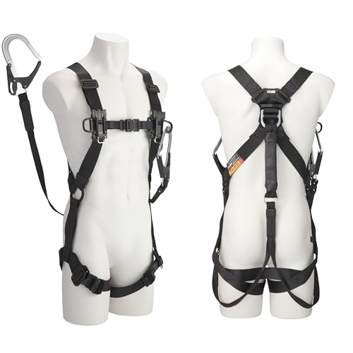 タジマ 新標準尺度安全性のある帯 セフハーネス 盛りだくさん馬具・平ロープダブルランヤードセット品 A4SFBFR-WL4BK 130kg相応う スチール写真 貨物輸送無料