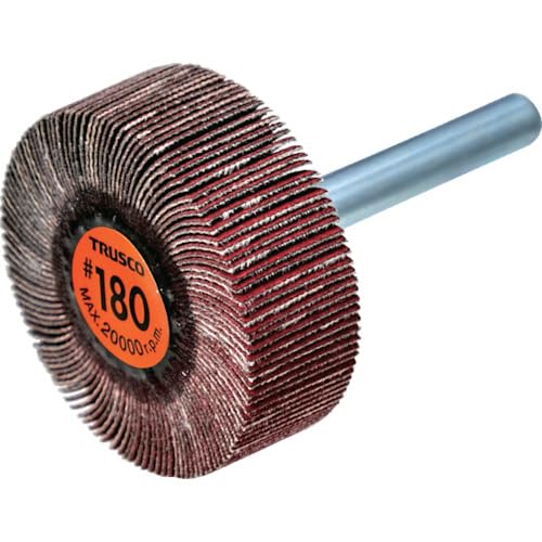 ＴＲＵＳＣＯ セラミックフラップホイール 軸径６ｍｍ ＃１８０ 外径４０×幅１５×軸長４０ （５個入） TCF4015-CE-180 送料無料