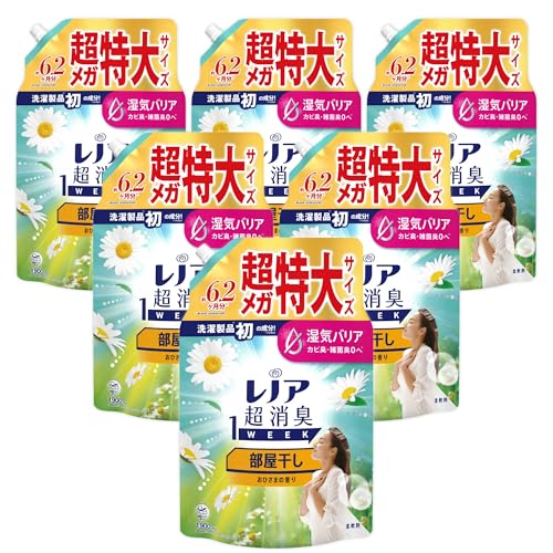 レノア Lenor 超消臭1WEEK 柔軟剤 部屋干し おひさまの香り 詰め替え 1900mLｘ6袋 [大容量] [ケース品] 送料無料