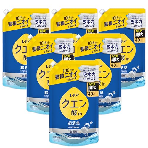 レノア クエン酸インチ 超消臭 御召しもののすすぎ消臭剤 揺るぎない芳ばしさでごまかさない超無臭 口さかしいカンキツ類の芳ばしさ (微香) 詰め替え 1110mL 貨物輸送無料