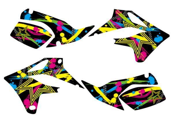 Kawasaki Dトラッカー250/04〜07年式/デカール1台分 インクスプラッシュ/汚れ ステッカー カスタム バブリー type80s画像