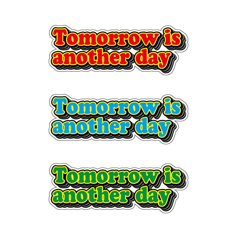 ことわざステッカー 『Tomorrow is another day 明日は明日の風が吹く』 透明シート 英語 アメリカン かっこいい 言い伝え 諺 おもしろ コトワザ ヘルメット バイク タブレット パソコン ワンポイント画像