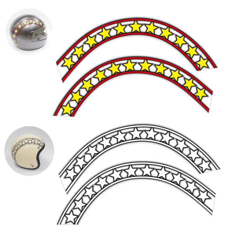 ヘルメットのイメチェンに 星ラインステッカー 星多め アメリカン