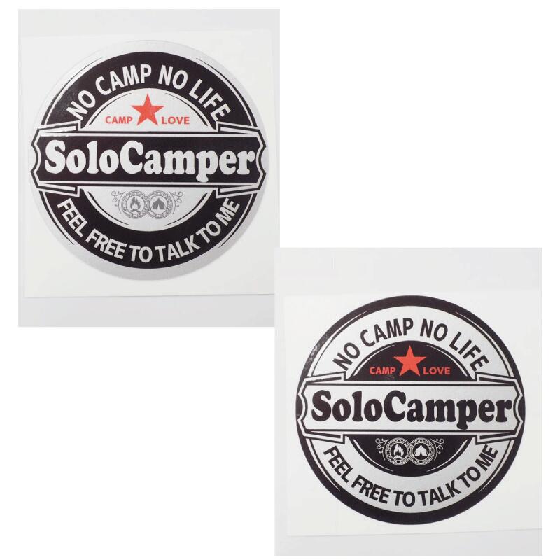 楽天市場】【シルバー】友達募集 キャンプステッカー 丸型 7cm ソロ