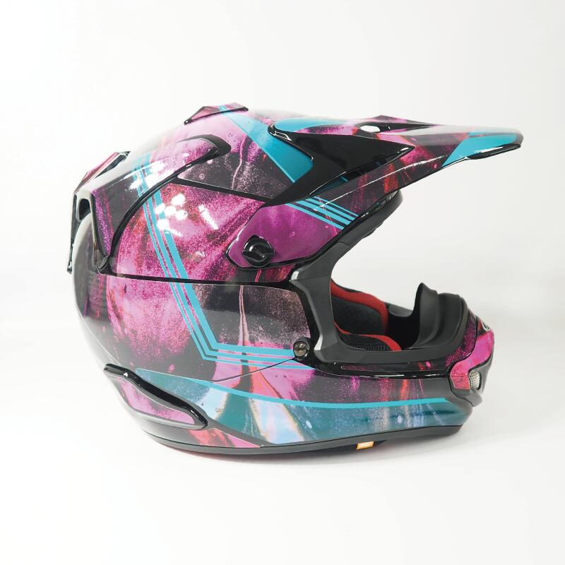 アライ V-CROSS4用 ヘルメット デカールキット Lサイズ Mサイズ 派手 ライン 閃光 ダーク エキゾチック 光 グラデーション コスモ オフロード モトクロス カラフル ステッカーセット バイク用品 オリジナルデザイン バイクヘルメット アクセサリー ブイクロスフォー vcross|maniac collection