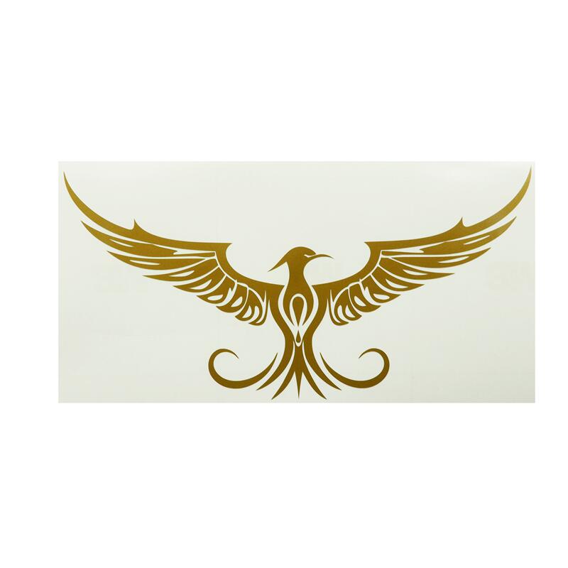 (ゴールド素材) トライバルバードステッカー 23.5cm 転写シート付 ape50 ape100 tw200 tw225 ftr225 カウル 動物 かっこいい おしゃれ シンプル スタイリッシュ 鳥 不死鳥 火の鳥 シール デカール バイク 簡単 ドレスアップ メタリック 飾り カスタム カッティング画像