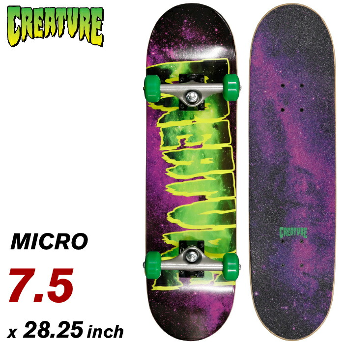 最安値 楽天市場 スケボー キッズ コンプリート スケートボード Creature クリエーチャー Galaxy Logo ７ ５ Microサイズ クリーチャー ストリート トリック キッズ用 子供用 誕生日 クリスマス プレゼント あす楽対応 マニアック 安い Lexusoman Com